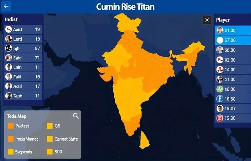 Cumin Rise Titan Player Distribution Cumin Rise Titan player distribution map across India